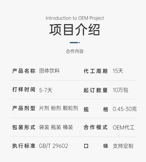 固體飲料代加工企業(yè)報價(jià)都會(huì )包含哪些項目